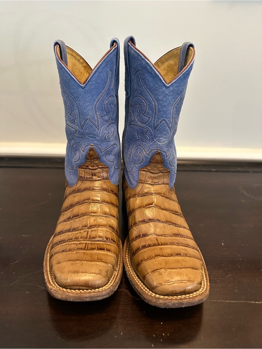 Horse Power Boy’s Toasted Caiman Print Western Boots